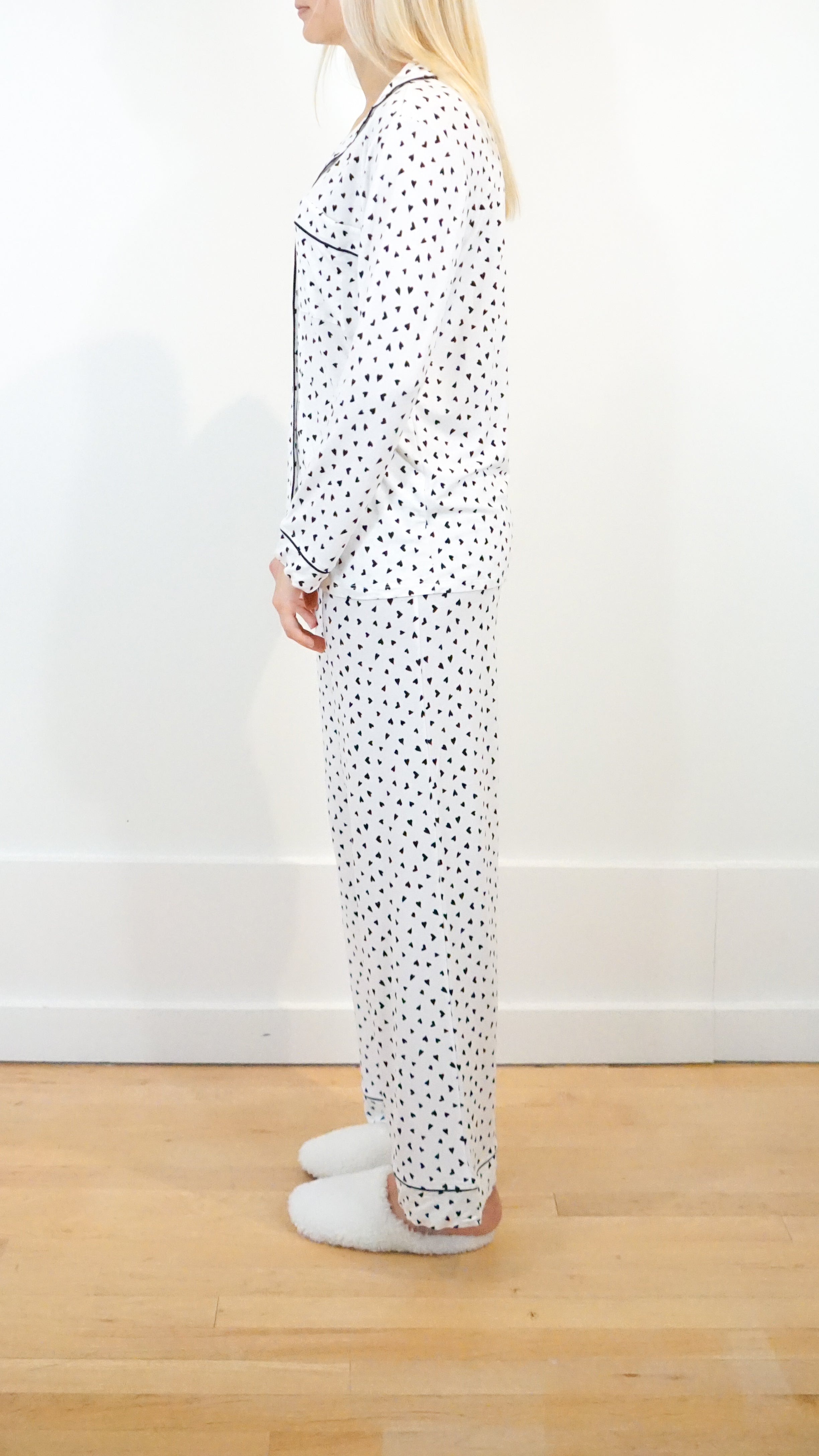 Eberjey Gisele Printed Long PJ Set in Heart