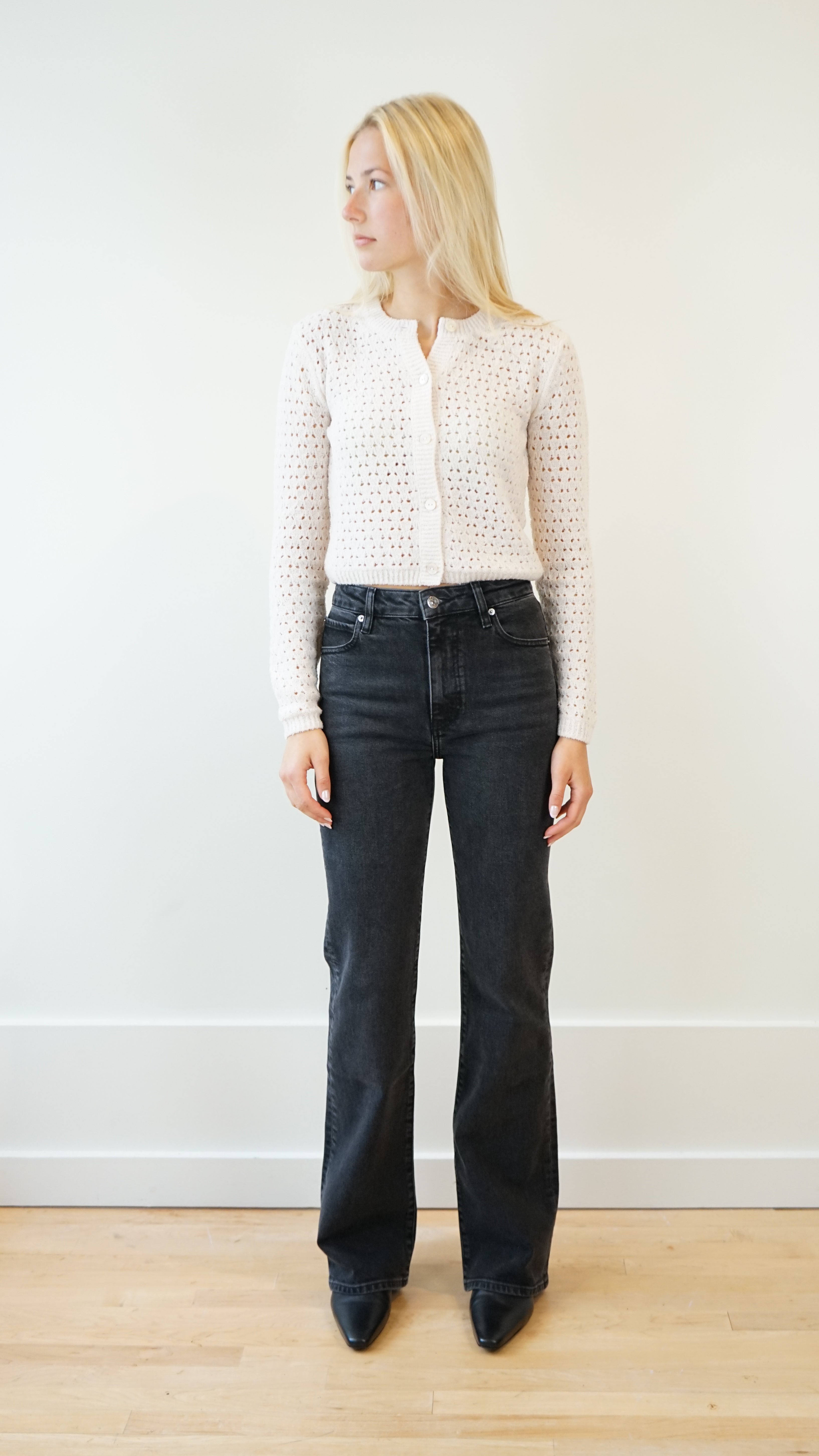Frame The Chenille Cardi in Cream