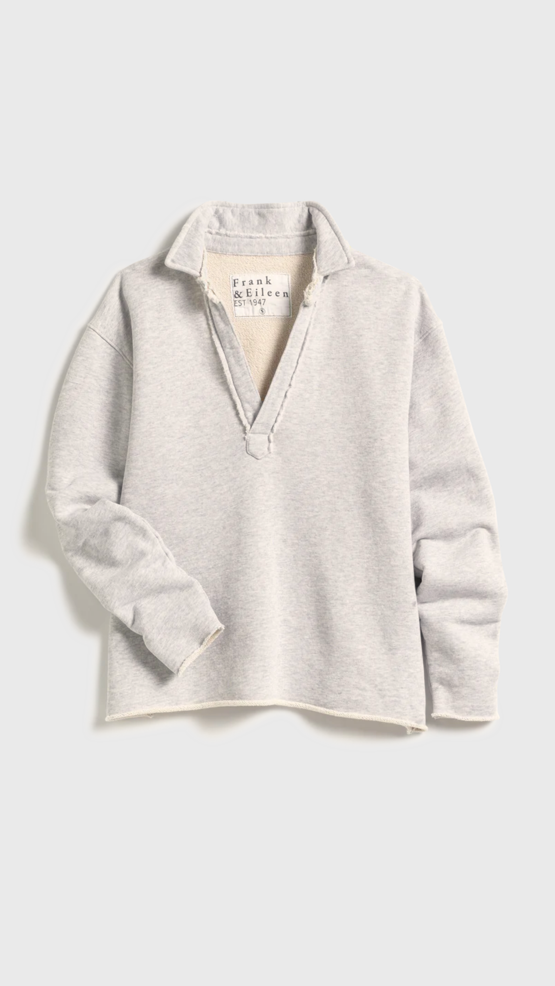 Frank & Eileen Patrick Popover Henley in Heather White Melange