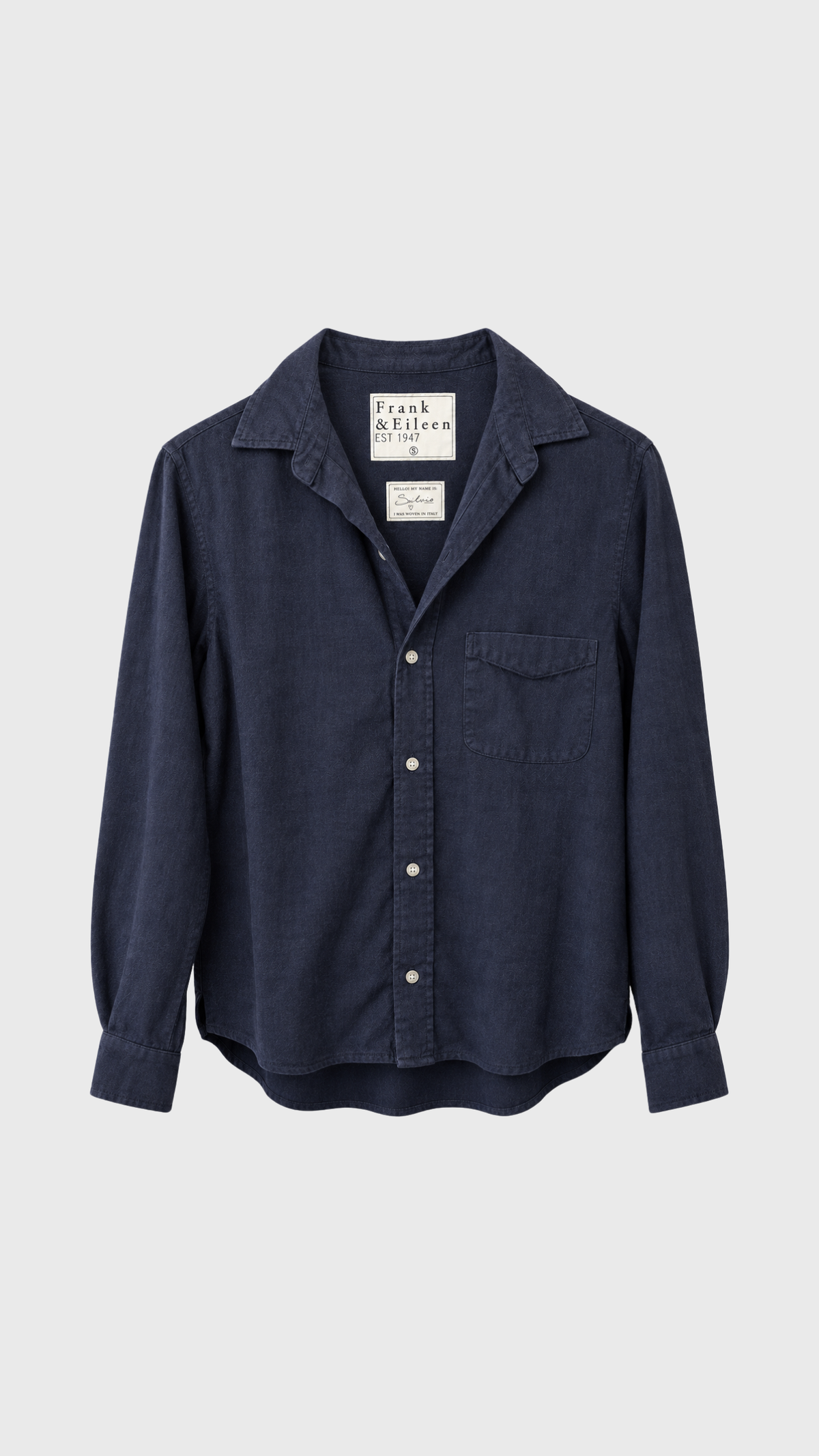 Frank & Eileen Silvio Untuckable Button Up Shirt in Navy Flannel
