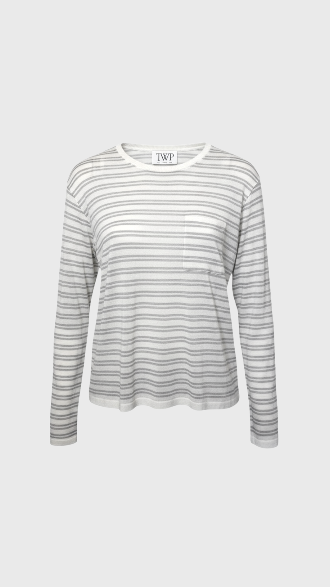 TWP Striped Long Sleeve True Crewneck in Birch