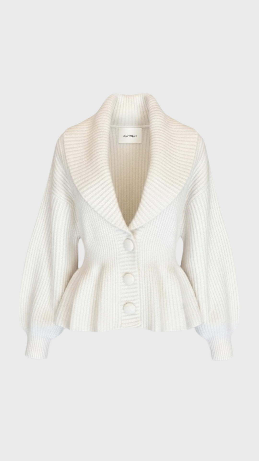 Lisa Yang Alessandra Cardigan Jacket in Cream