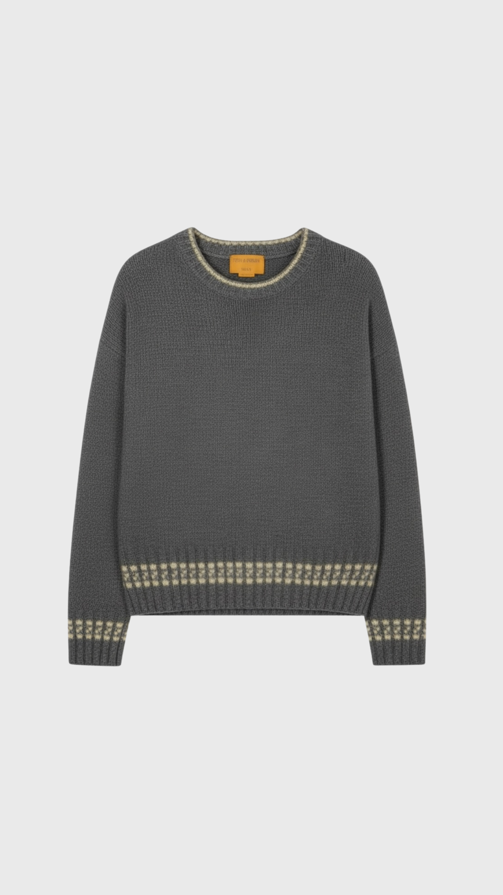 Guest in Residence Tipped Cozy Crew Sweater in Charcoal