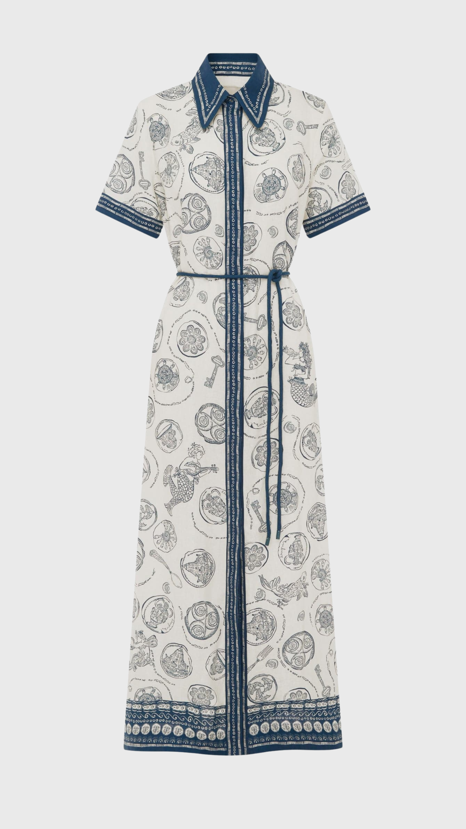 ALÉMAIS Lucky Shirtdress in Ivory