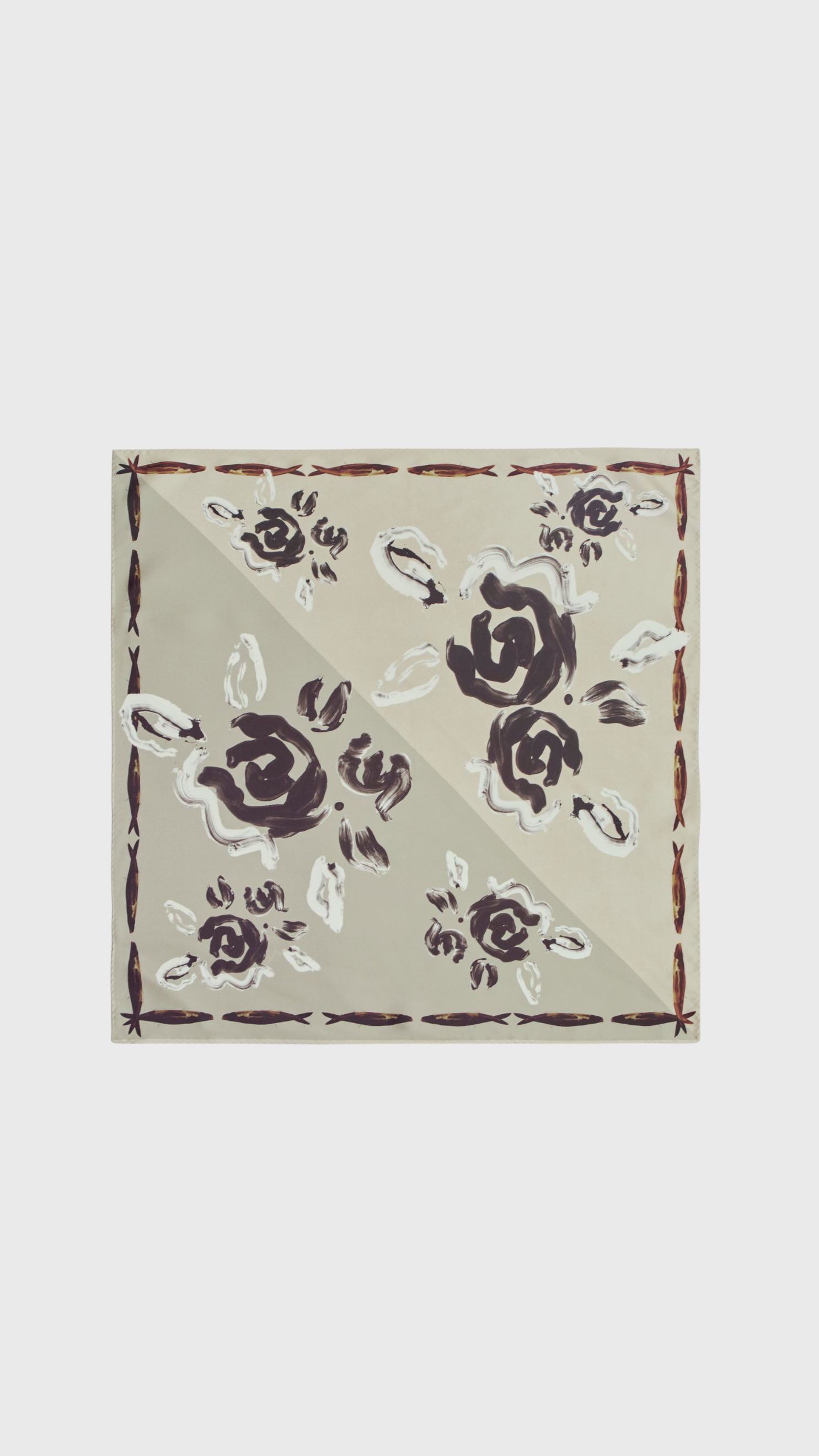 Kallmeyer Large Scarf in Anchovy & Rose Silk Twill