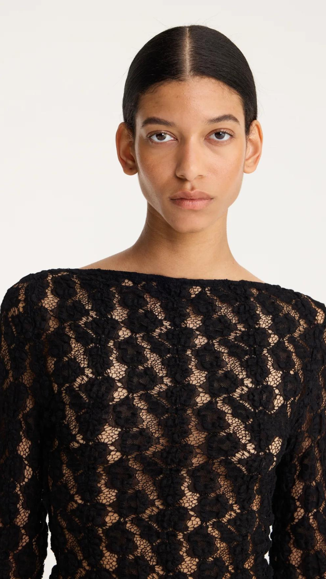 ROHE Lace Boat Neck Top