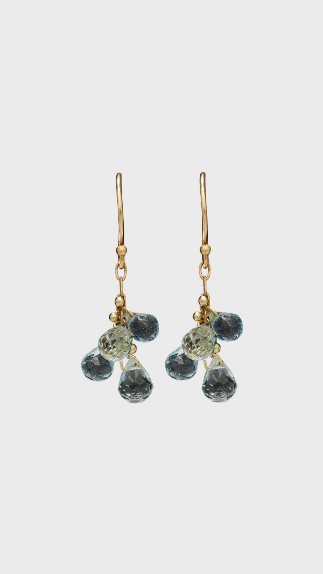 Ten Thousand Things Briolette Cluster Earrings in Aqua