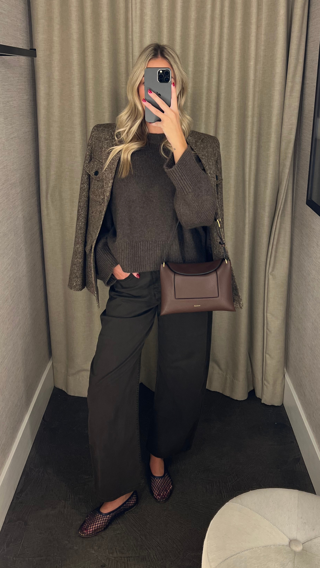 Nili Lotan Tribeca Pant in Chocolate Brown