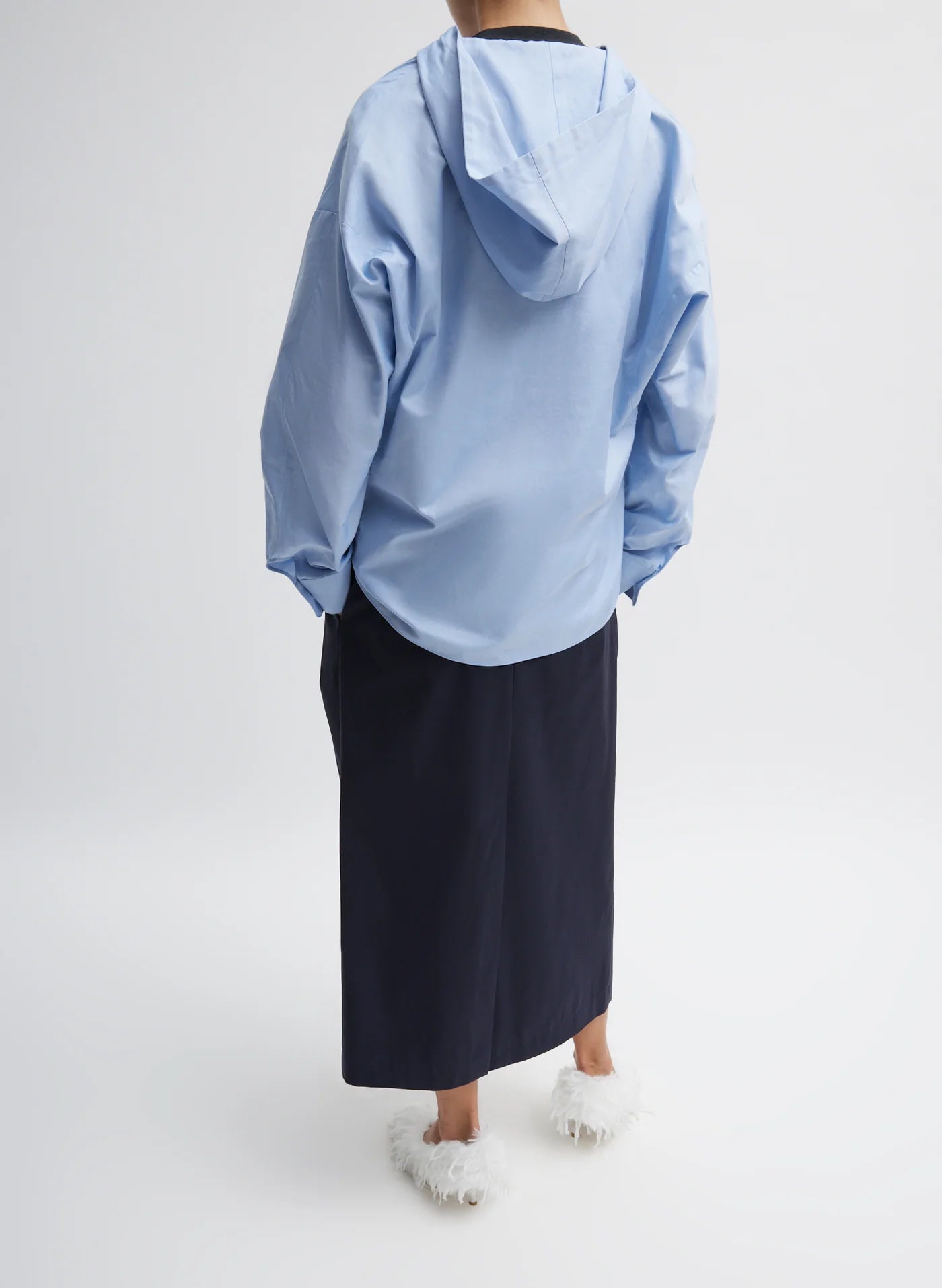 Tibi Oxford Shirting Hooded Shirt