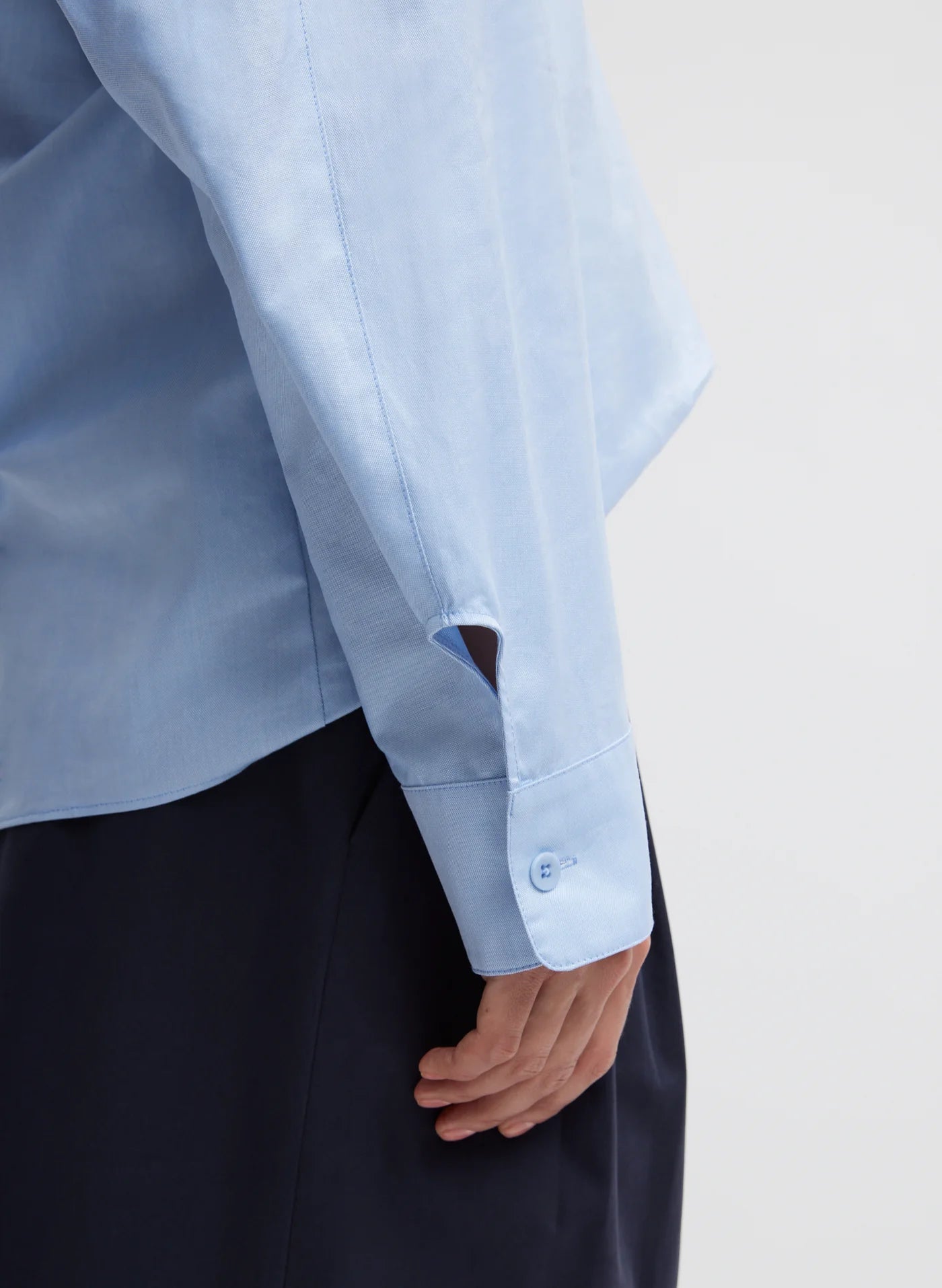 Tibi Oxford Shirting Hooded Shirt