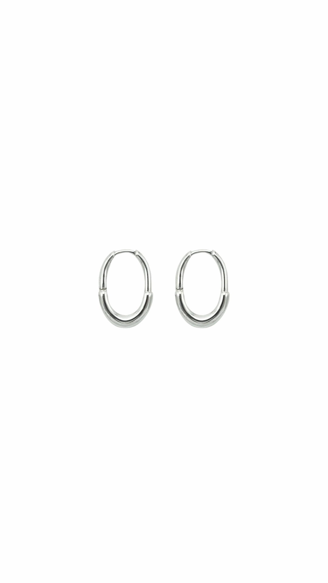Rectangle Step Hoops in Silver
