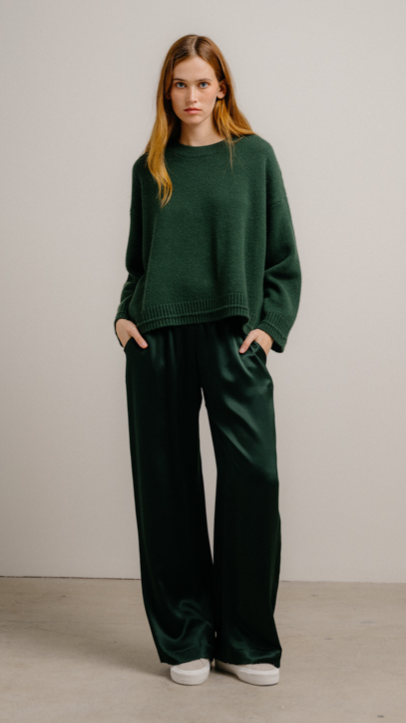 Sablyn Alston Boyfriend Crewneck in Hunter