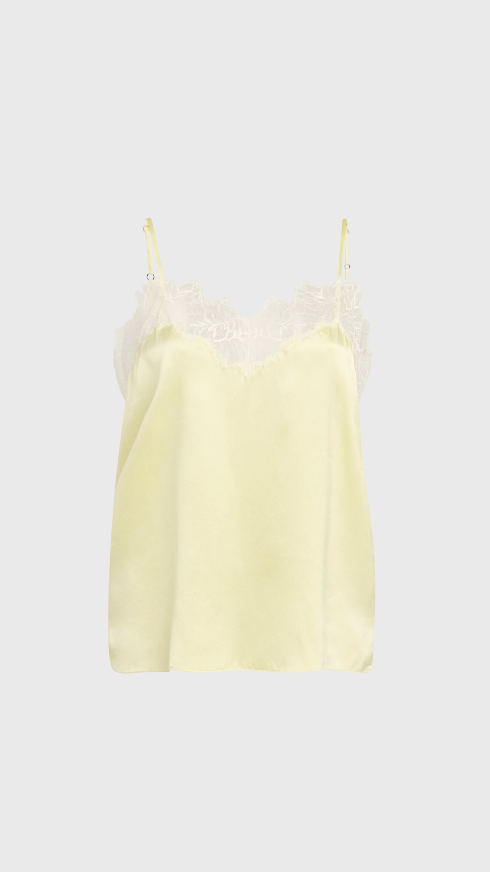 Sablyn Bobbi Lace Trim V-neck Cami in Citron