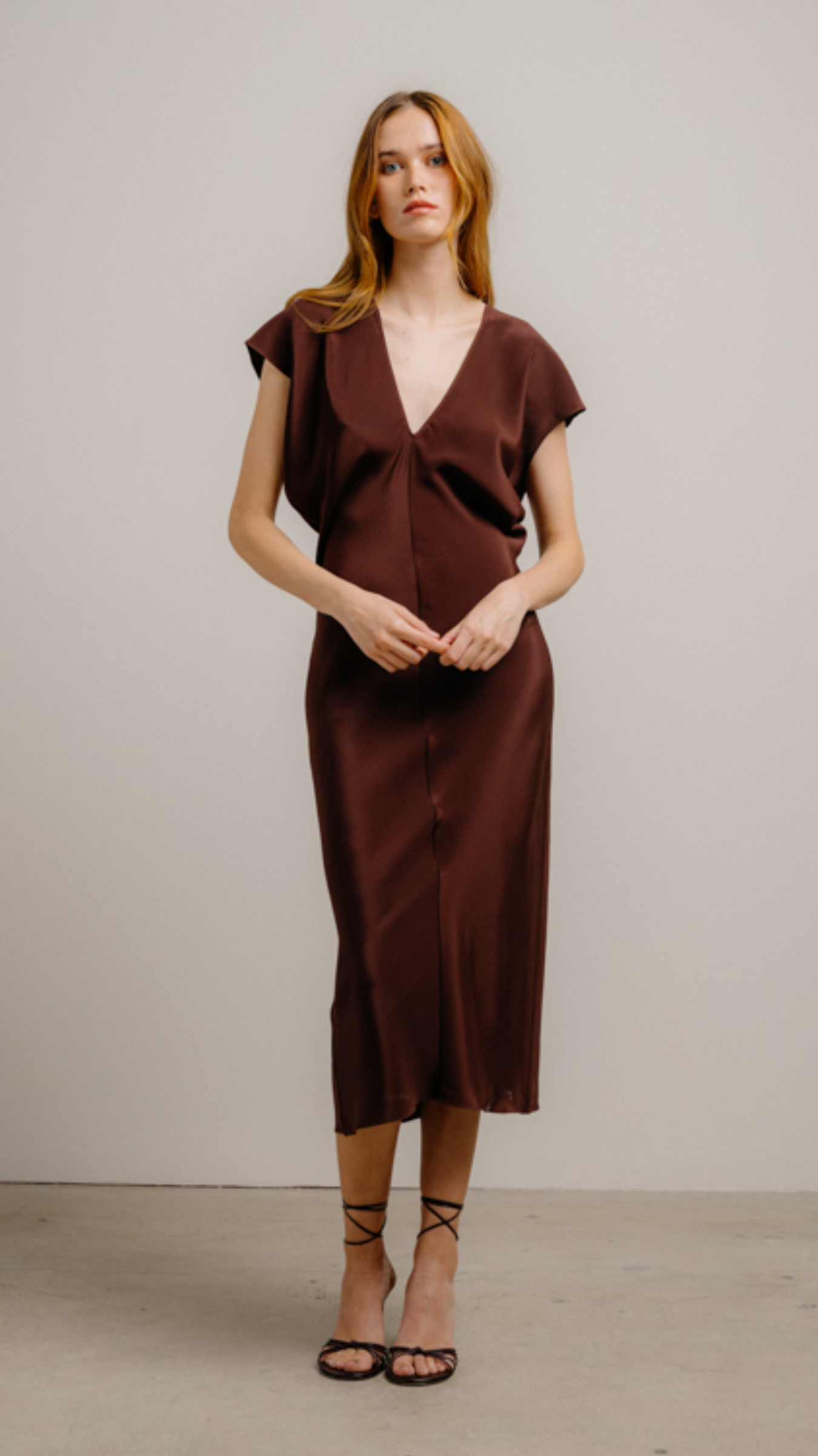 Sablyn Inez Draped Dress in Cinnabar