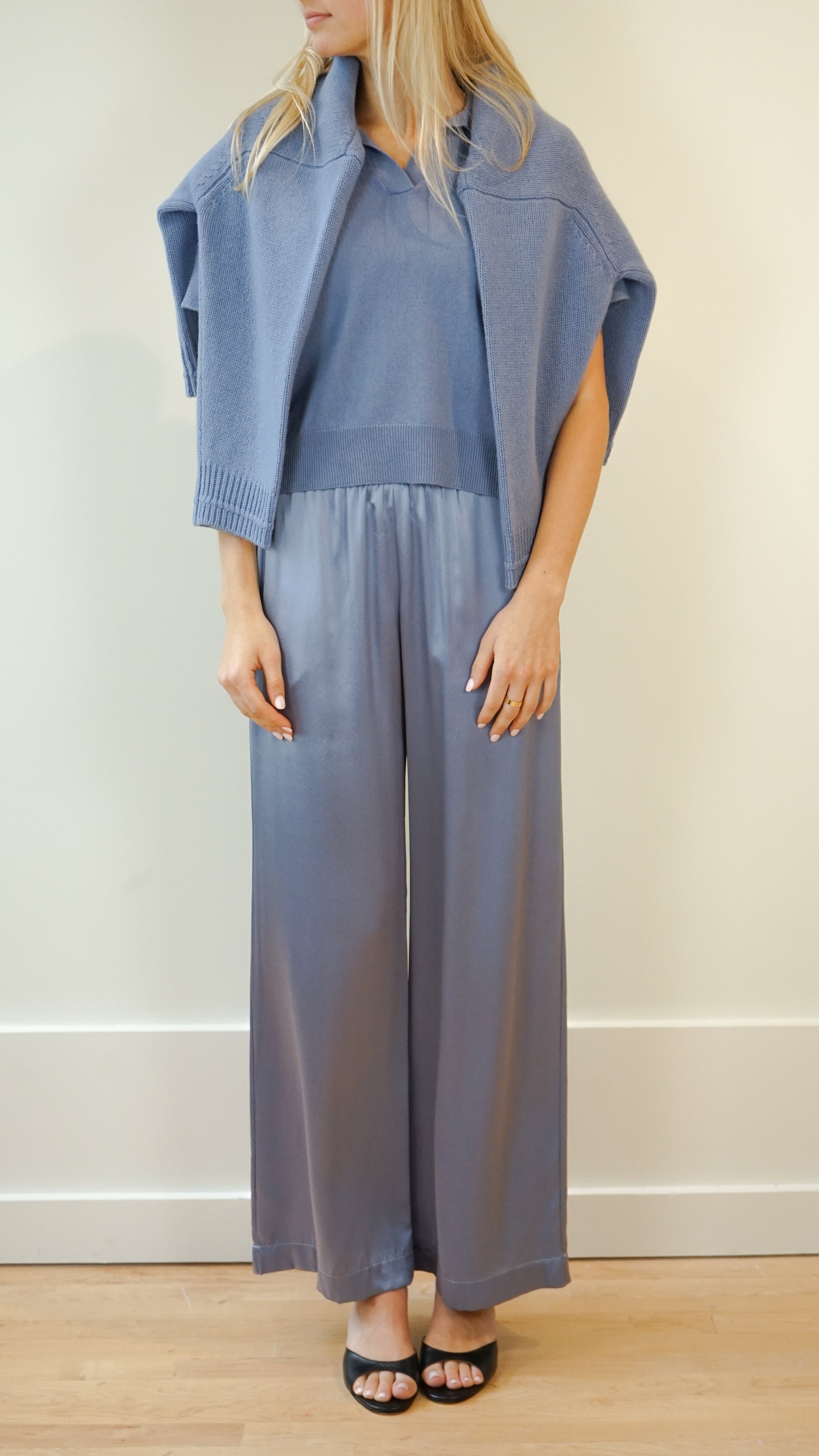 Sablyn Alston Boyfriend Crewneck in Dusty Periwinkle