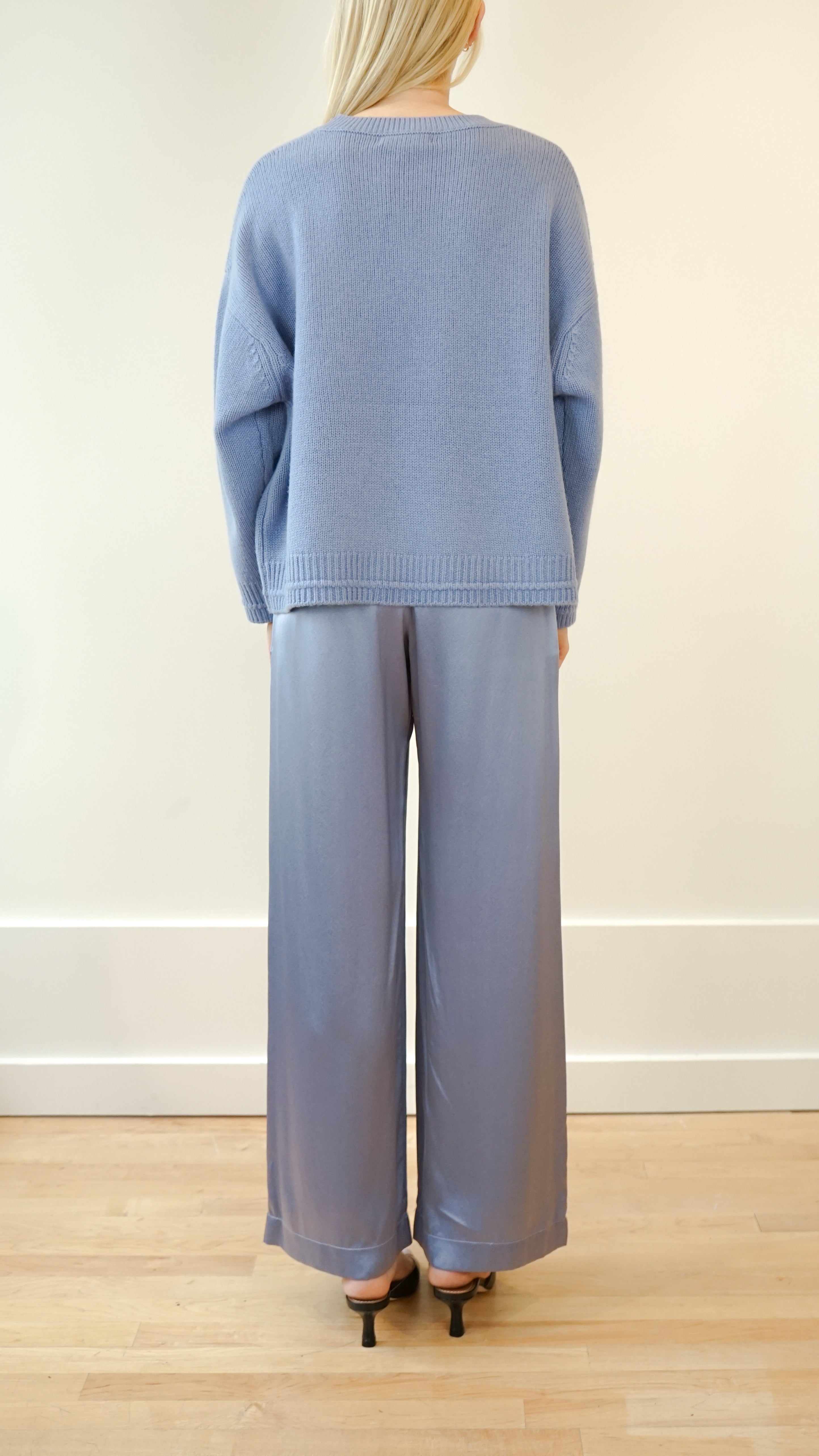 Sablyn Alston Boyfriend Crewneck in Dusty Periwinkle