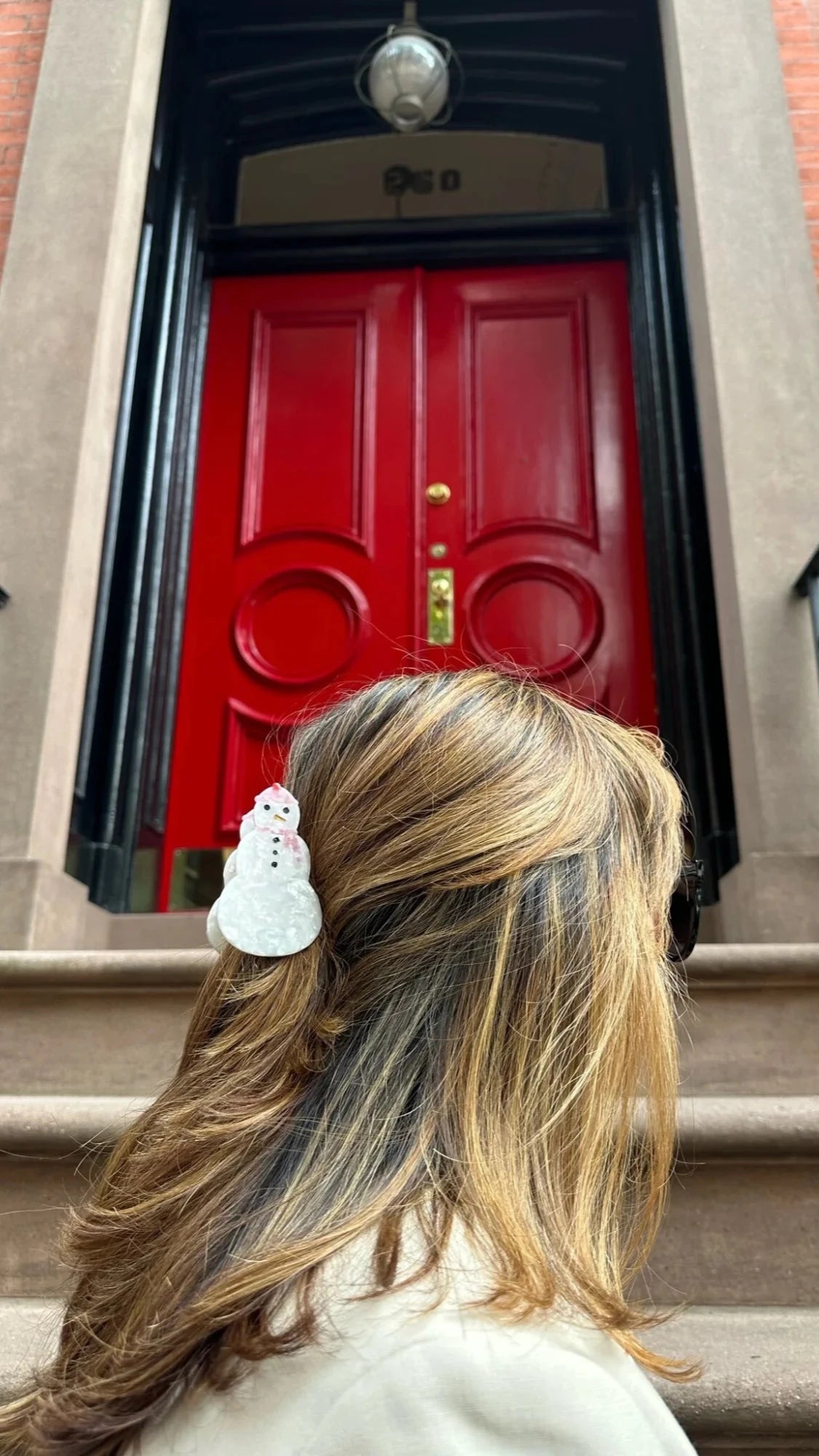 Solar Eclipse Snowman Claw Hair Clip