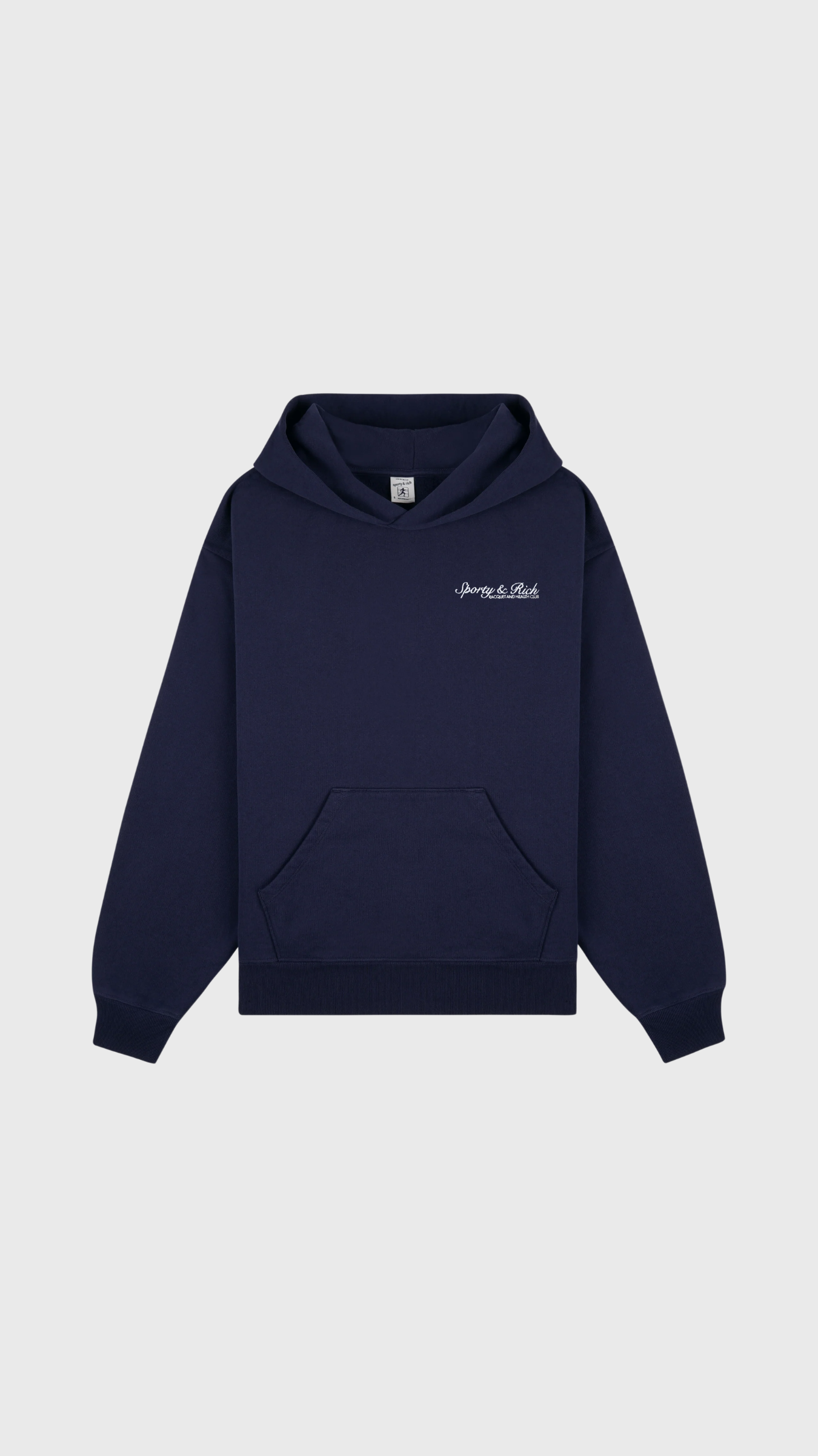 Sporty & Rich Syracuse Embroidered Hoodie in Dark Navy