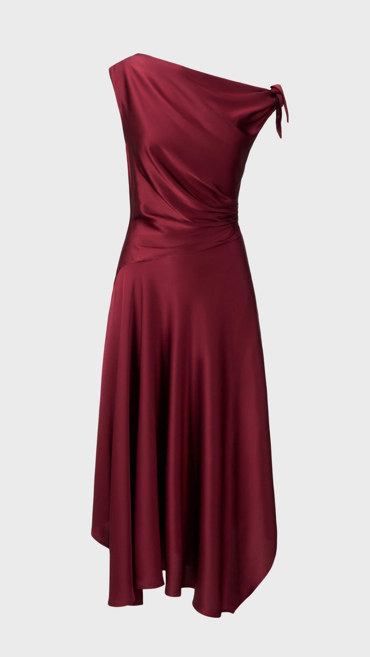 Staud Portia Silk Dress in Carmino