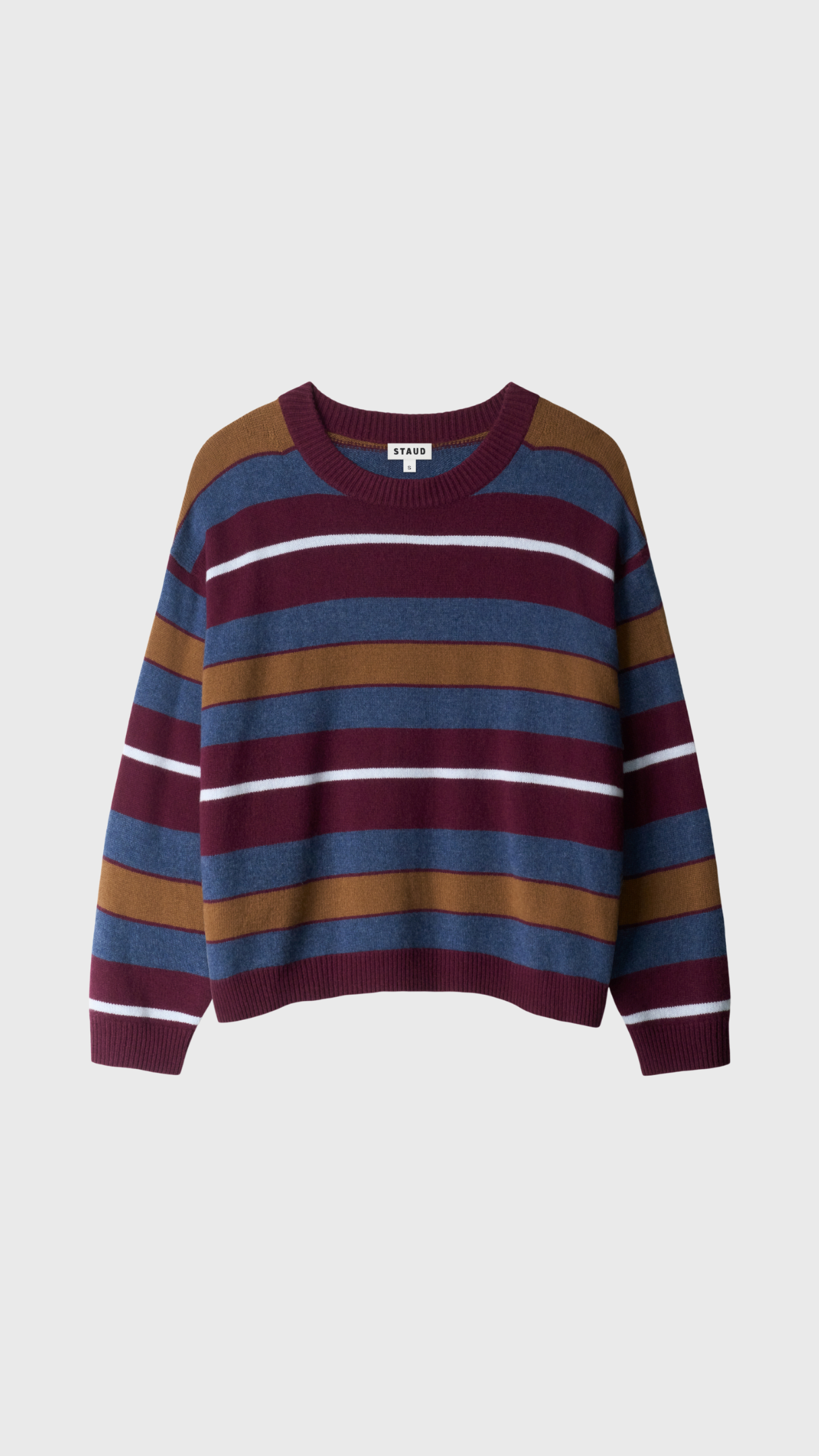 Staud Serrano Cashmere Crew in Monaco Stripe