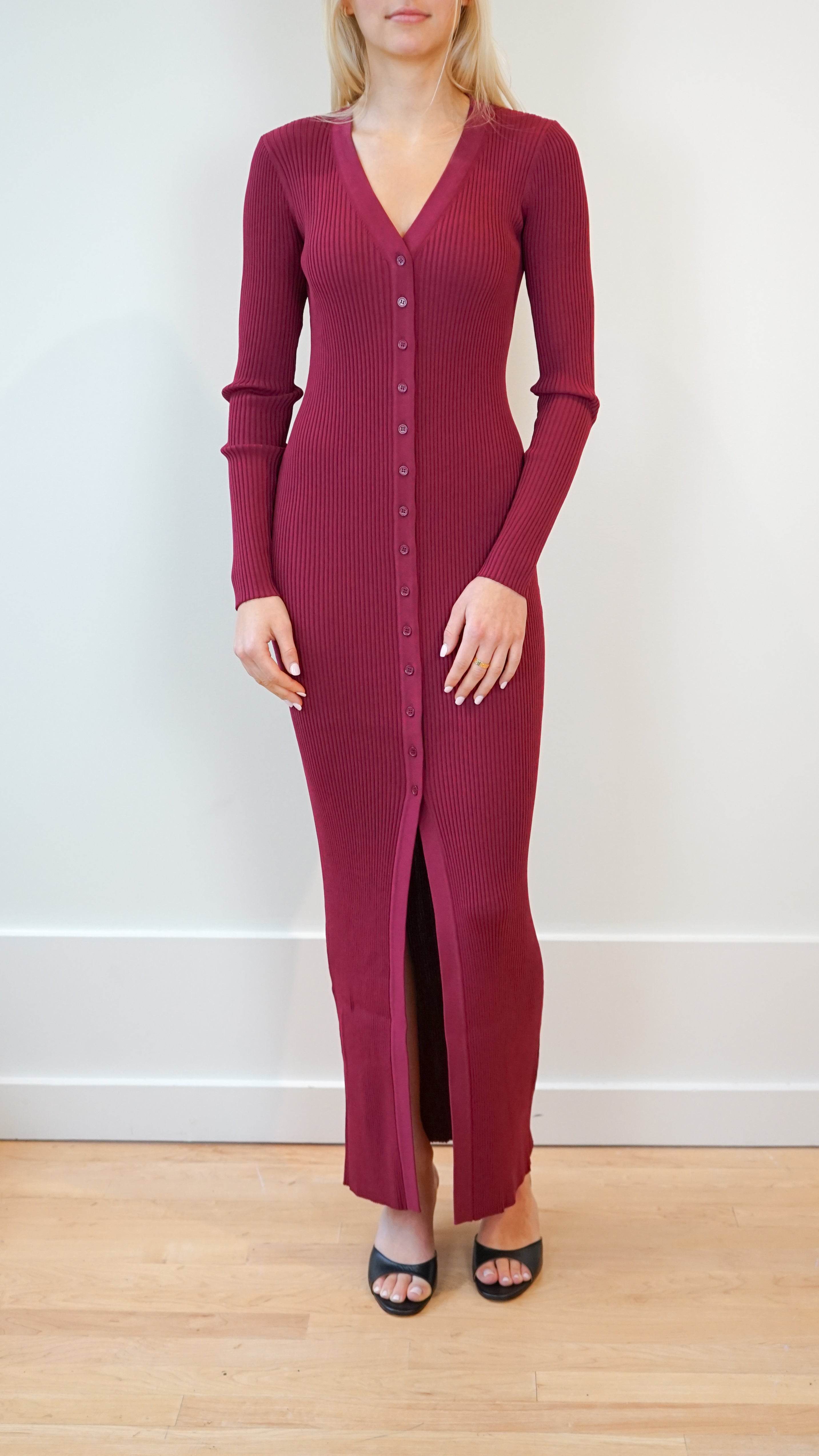 Staud Shoko Maxi Sweater in Crimson