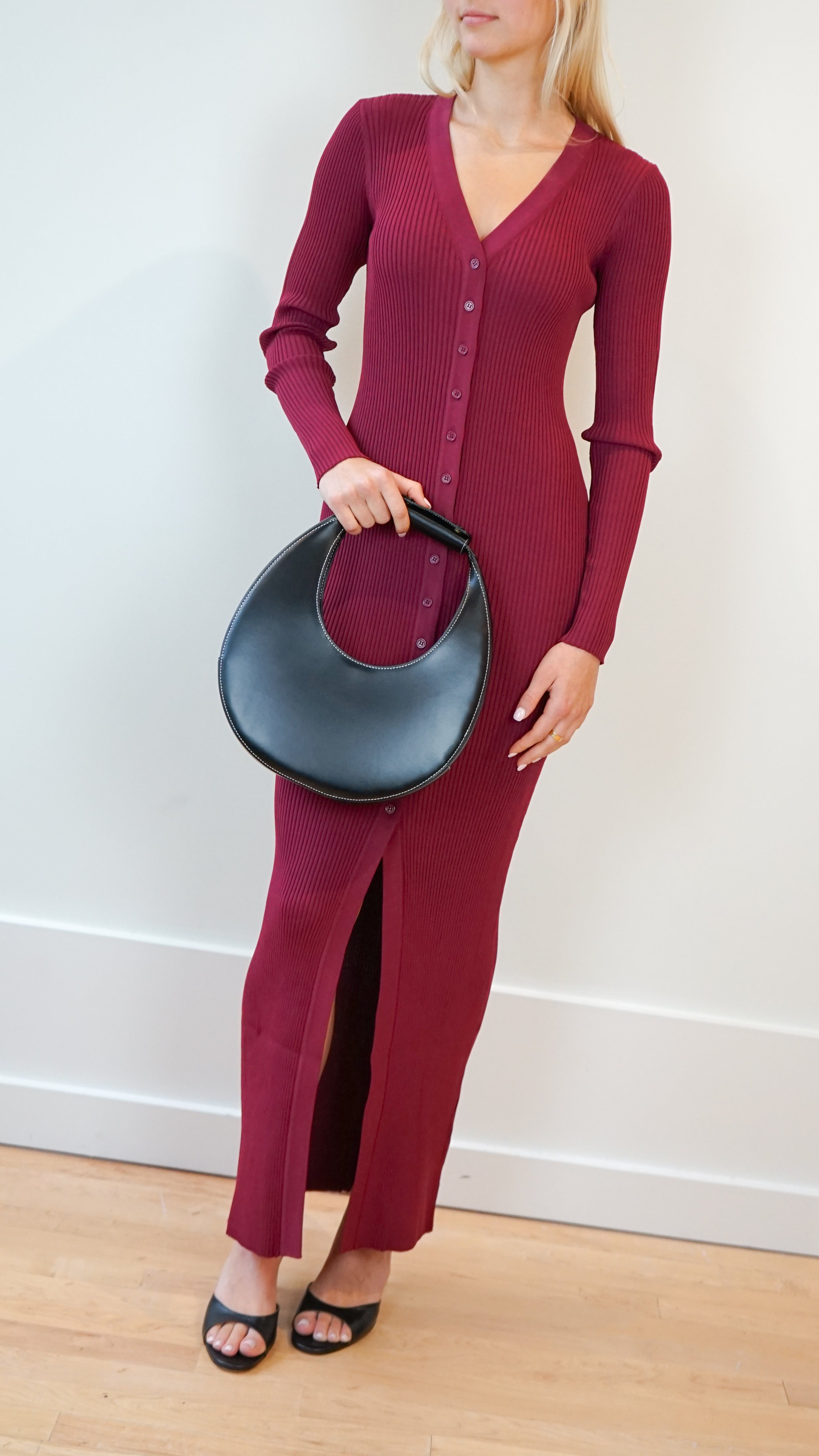 Staud Shoko Maxi Sweater in Crimson