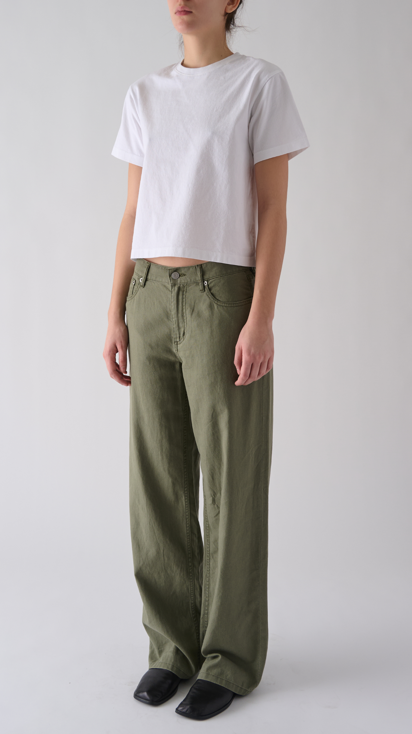 Still Here Everyday Jean in Army Green