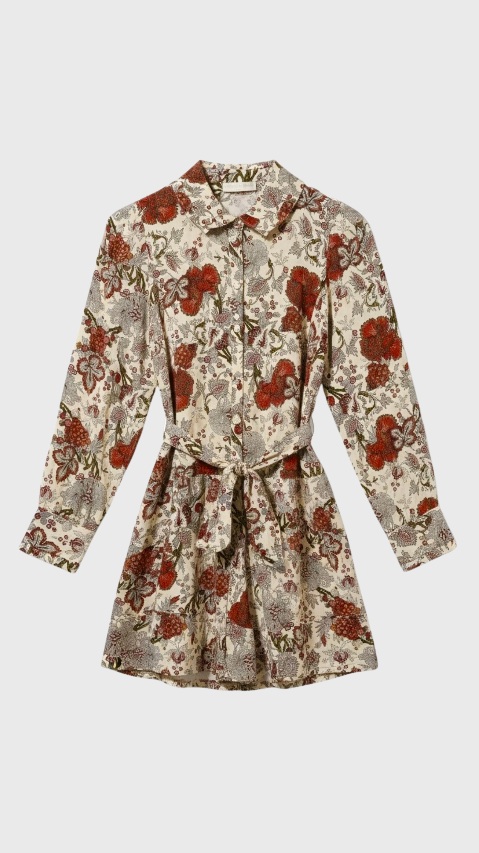 Ulla Johnson Simona Silk Long Sleeve Mini in Winter Garden