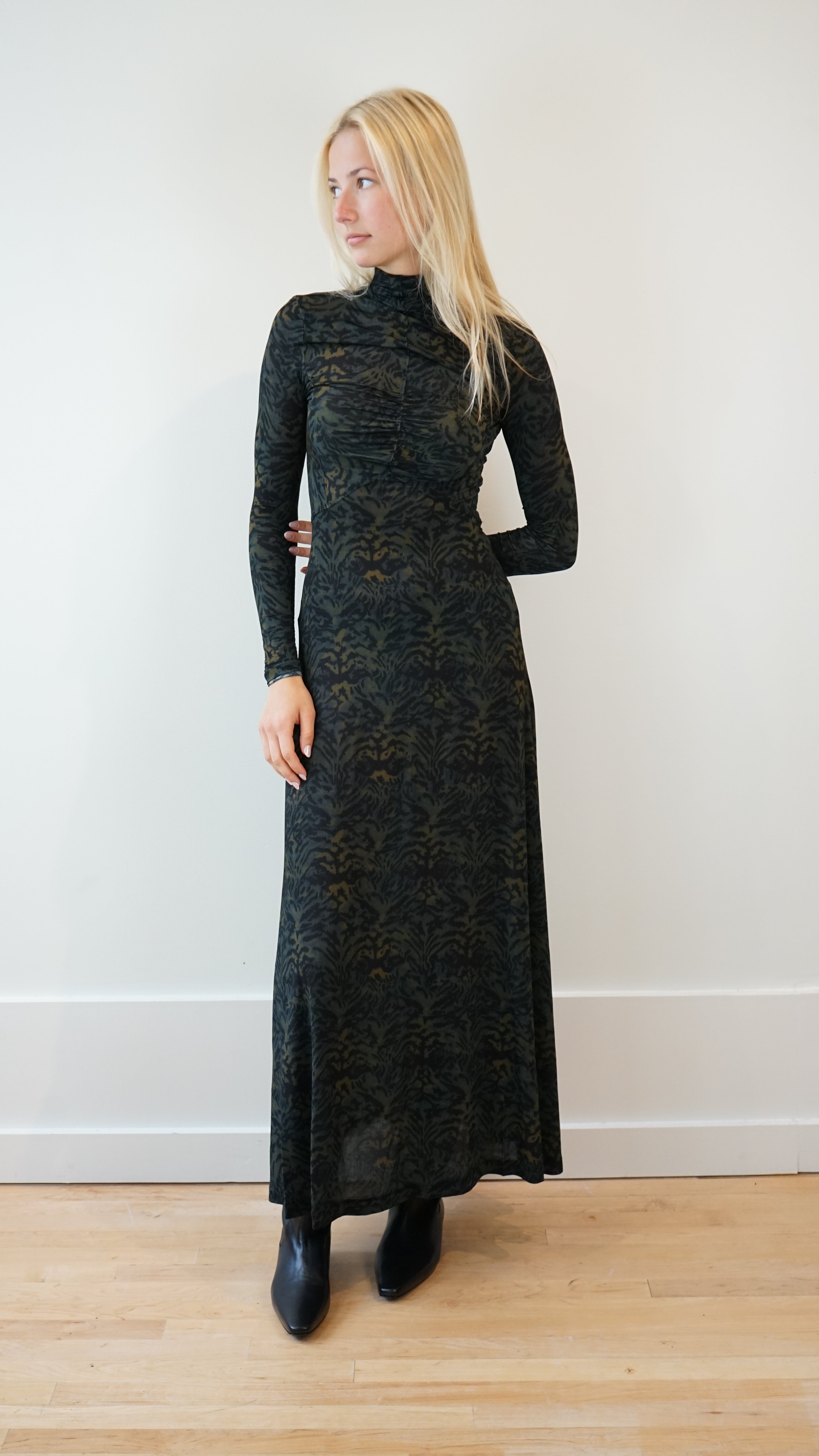 Ulla Johnson Koa Jersey Ruched Front Dress in Desjas
