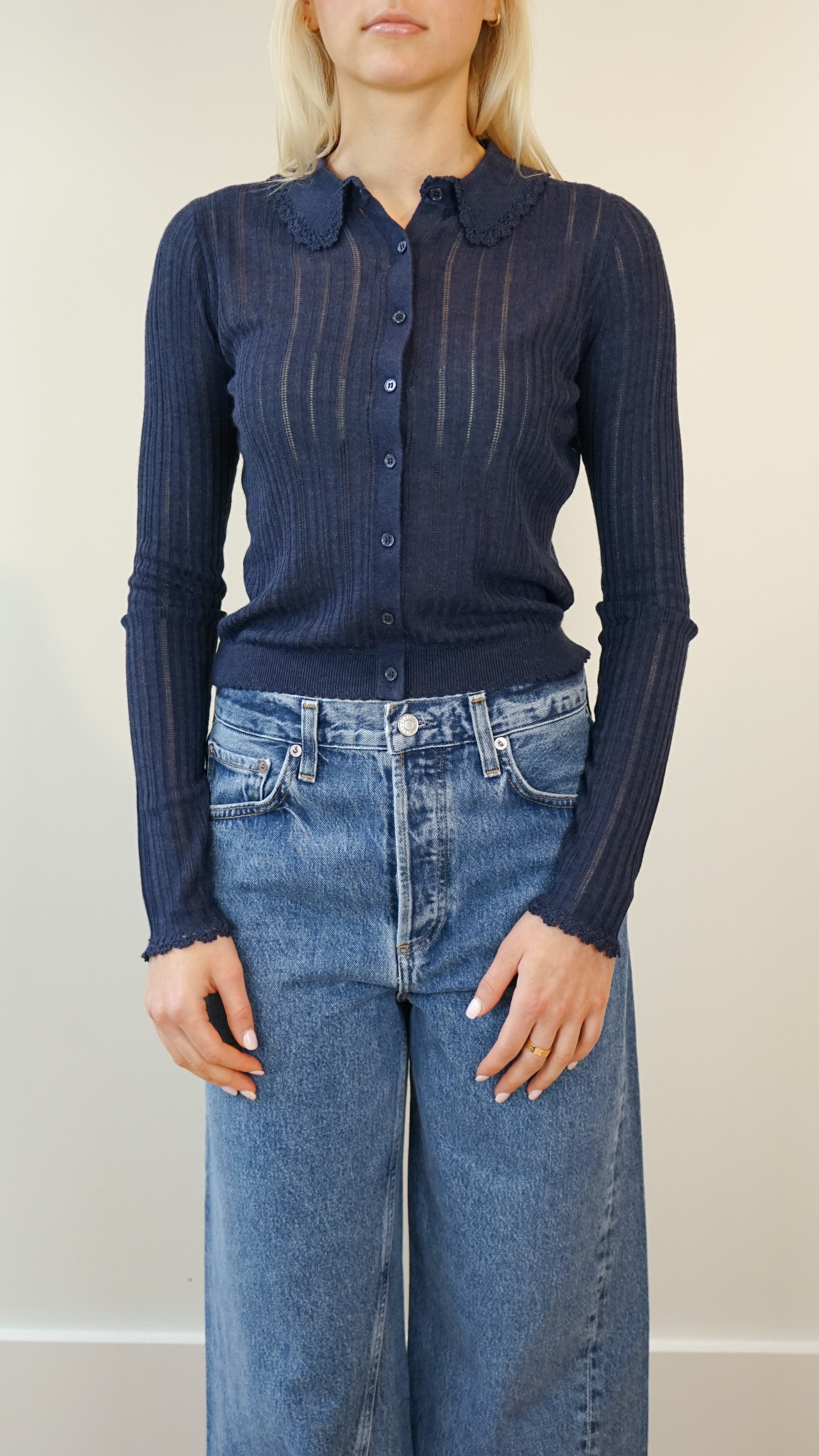 Ulla Johnson Lottie Knit Cardigan in Midnight