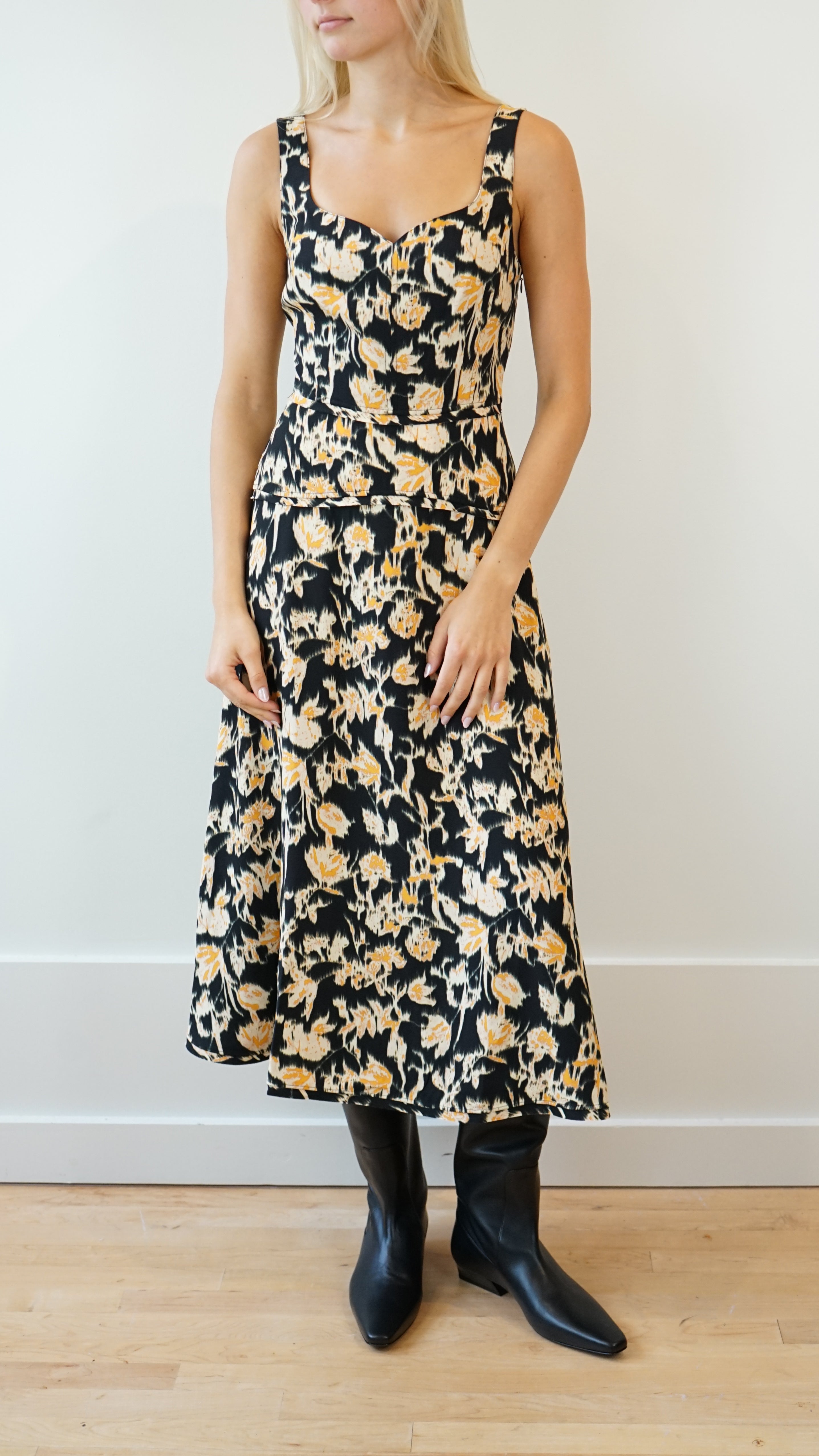 Ulla Johnson Vivi Sweetheart Midi Dress in Tourmaline