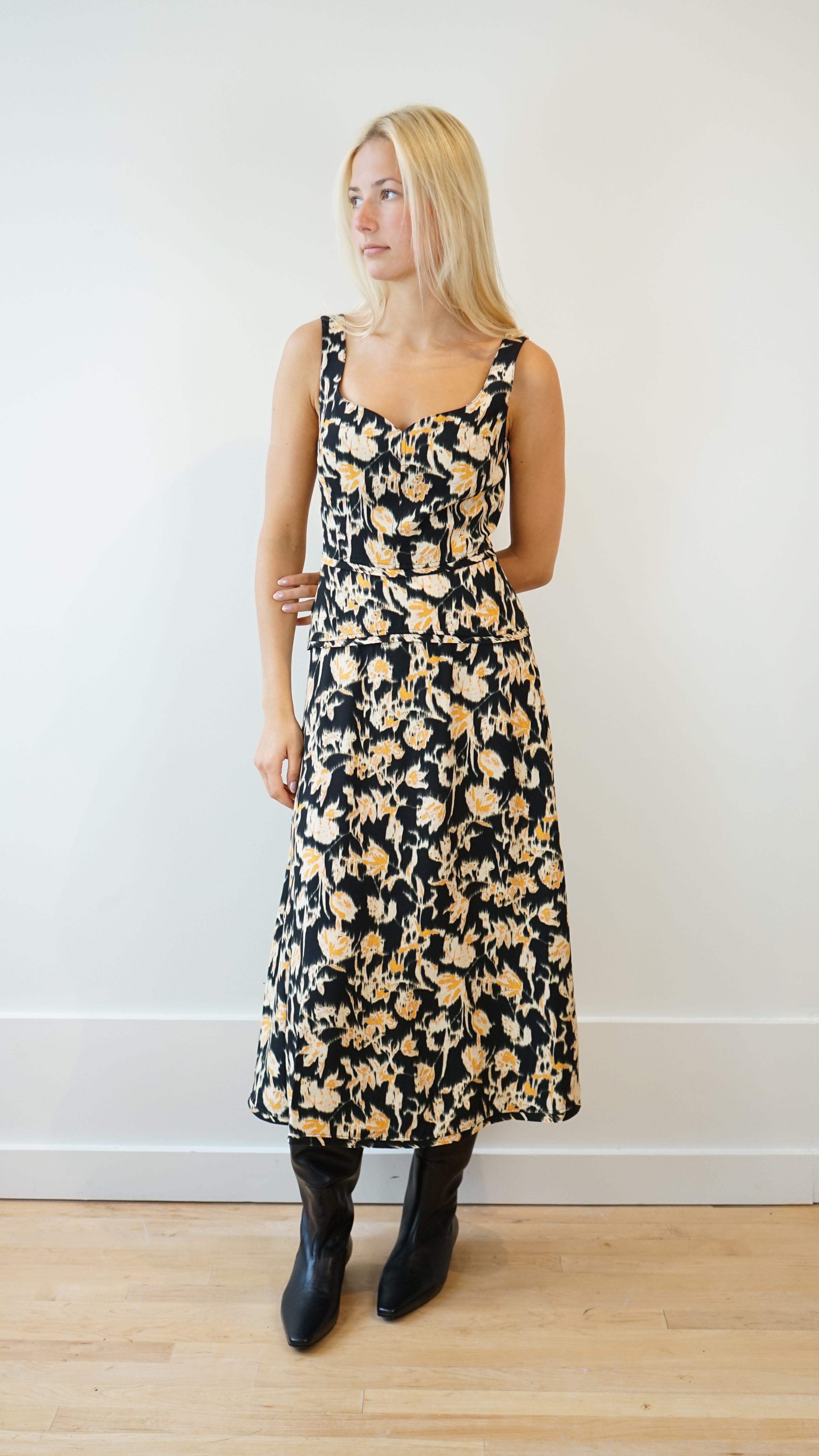 Ulla Johnson Vivi Sweetheart Midi Dress in Tourmaline