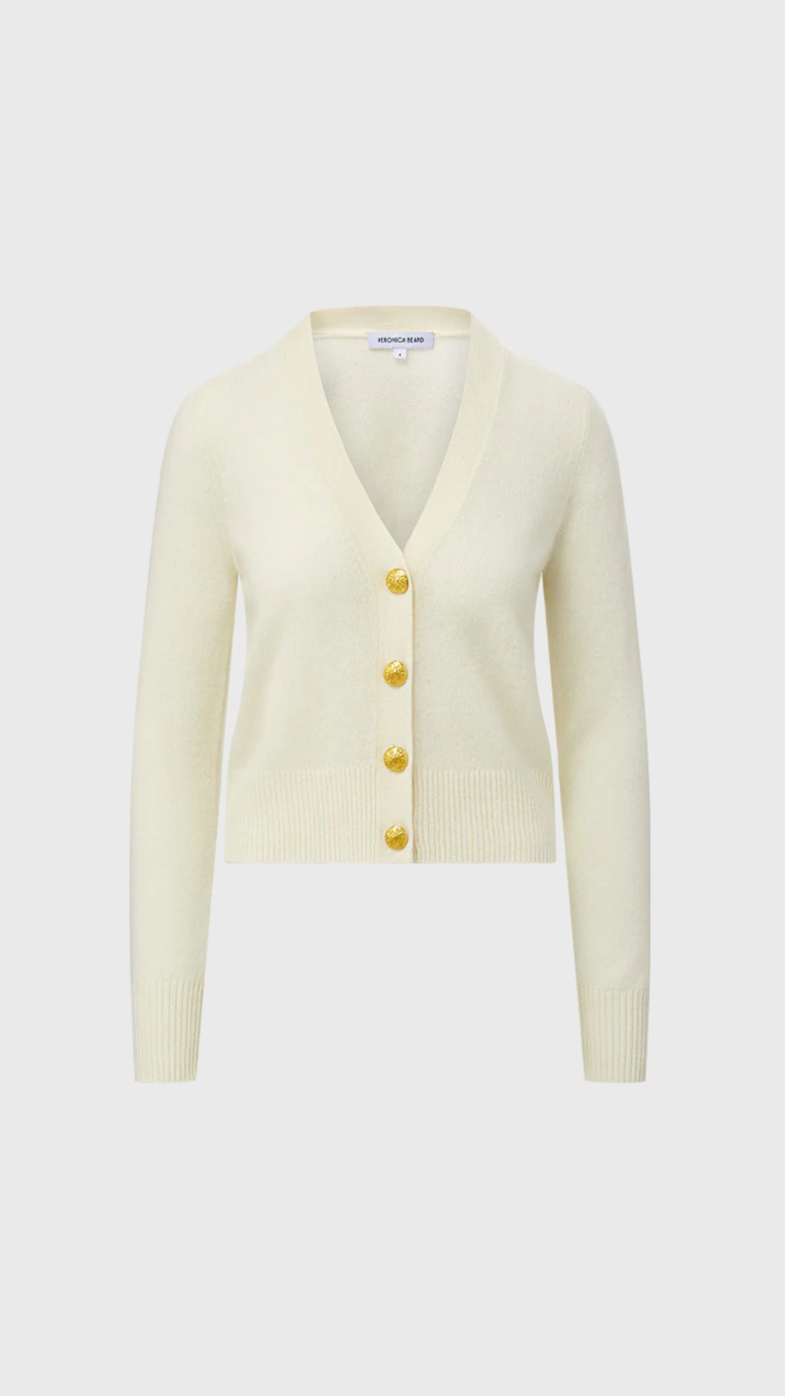 Veronica Beard Solene Cashmere Cardigan in Ivory