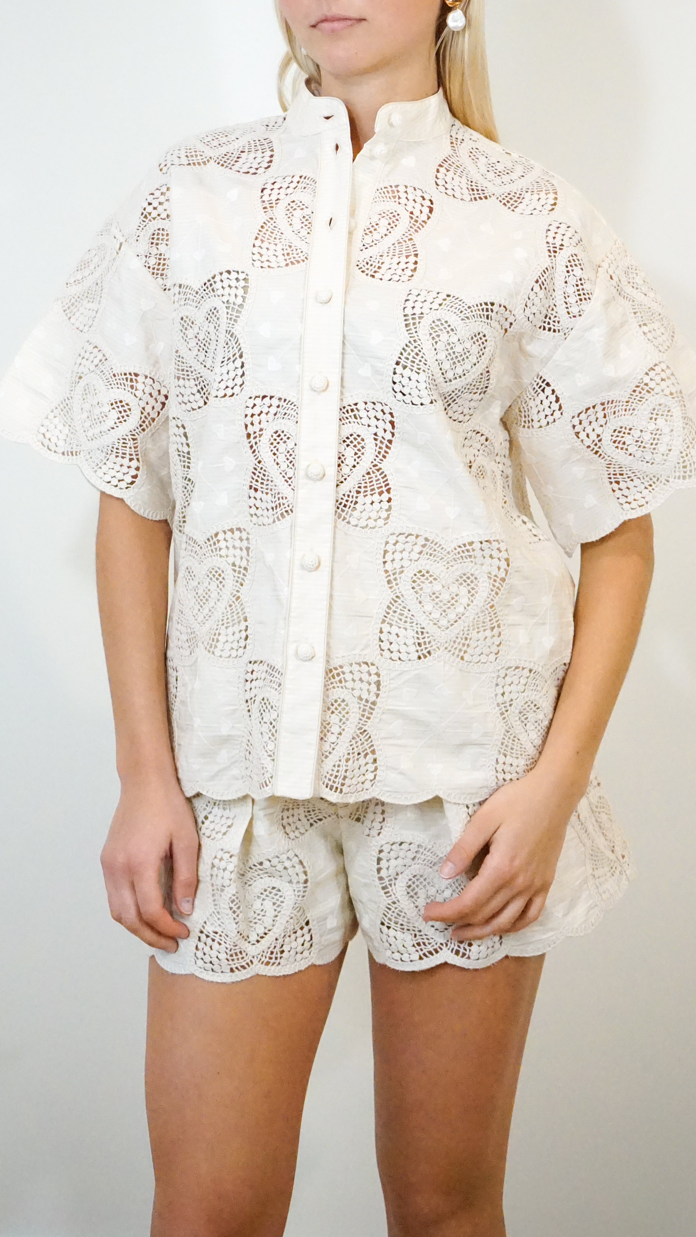 Zimmermann Wanderlust Shirt in Cream Ivory