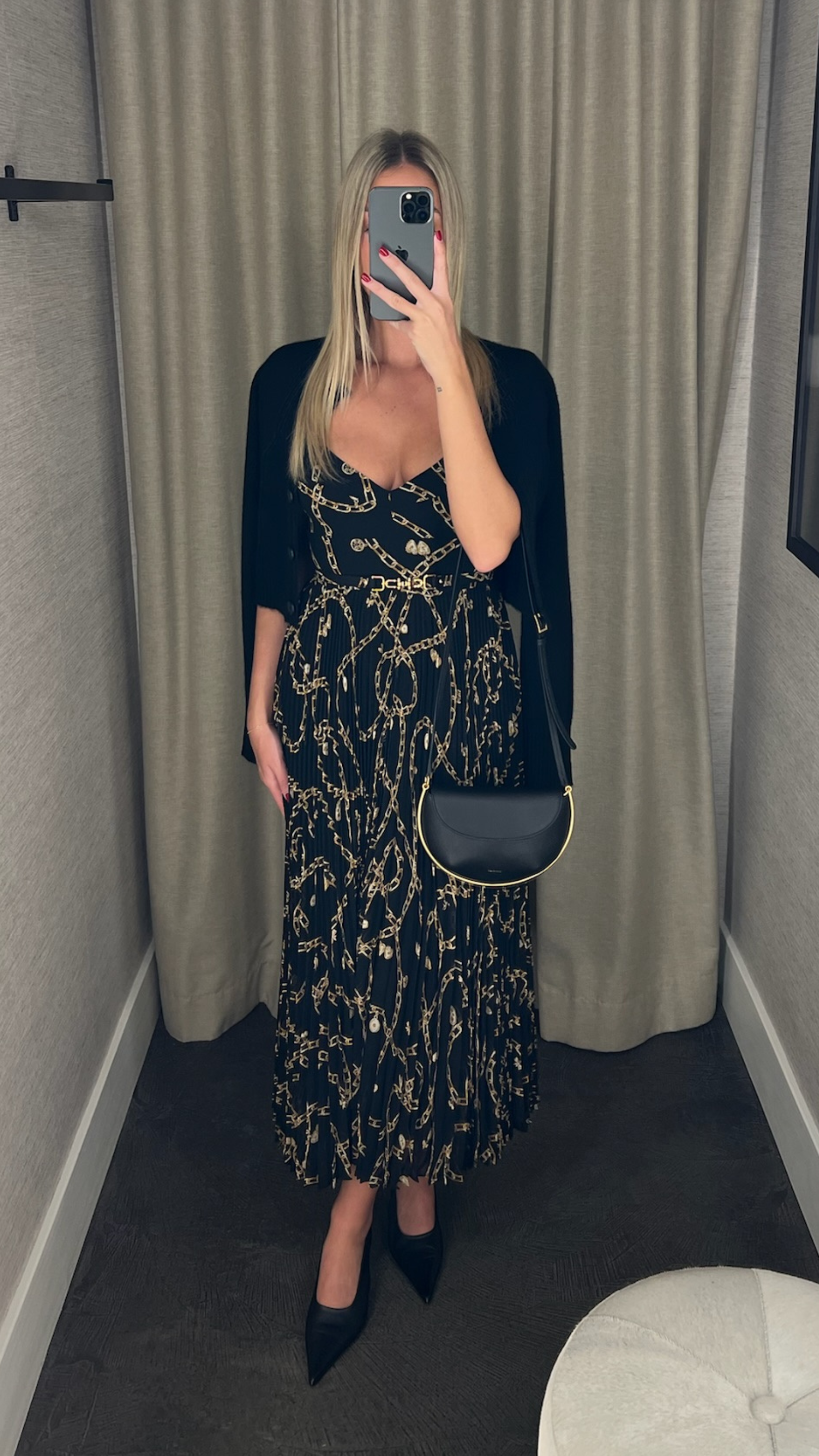 Zimmermann Sunray Pleated Picnic Dress in Blackchain