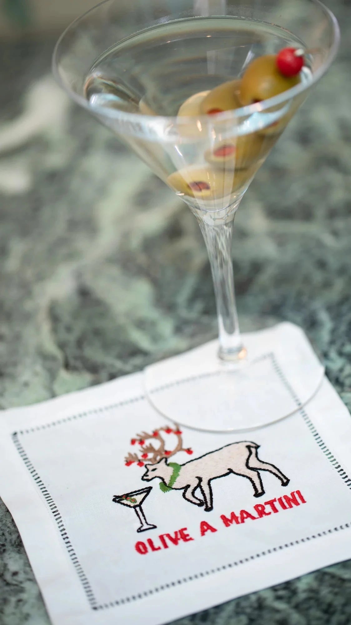 Olive A Martini Cocktail Napkin