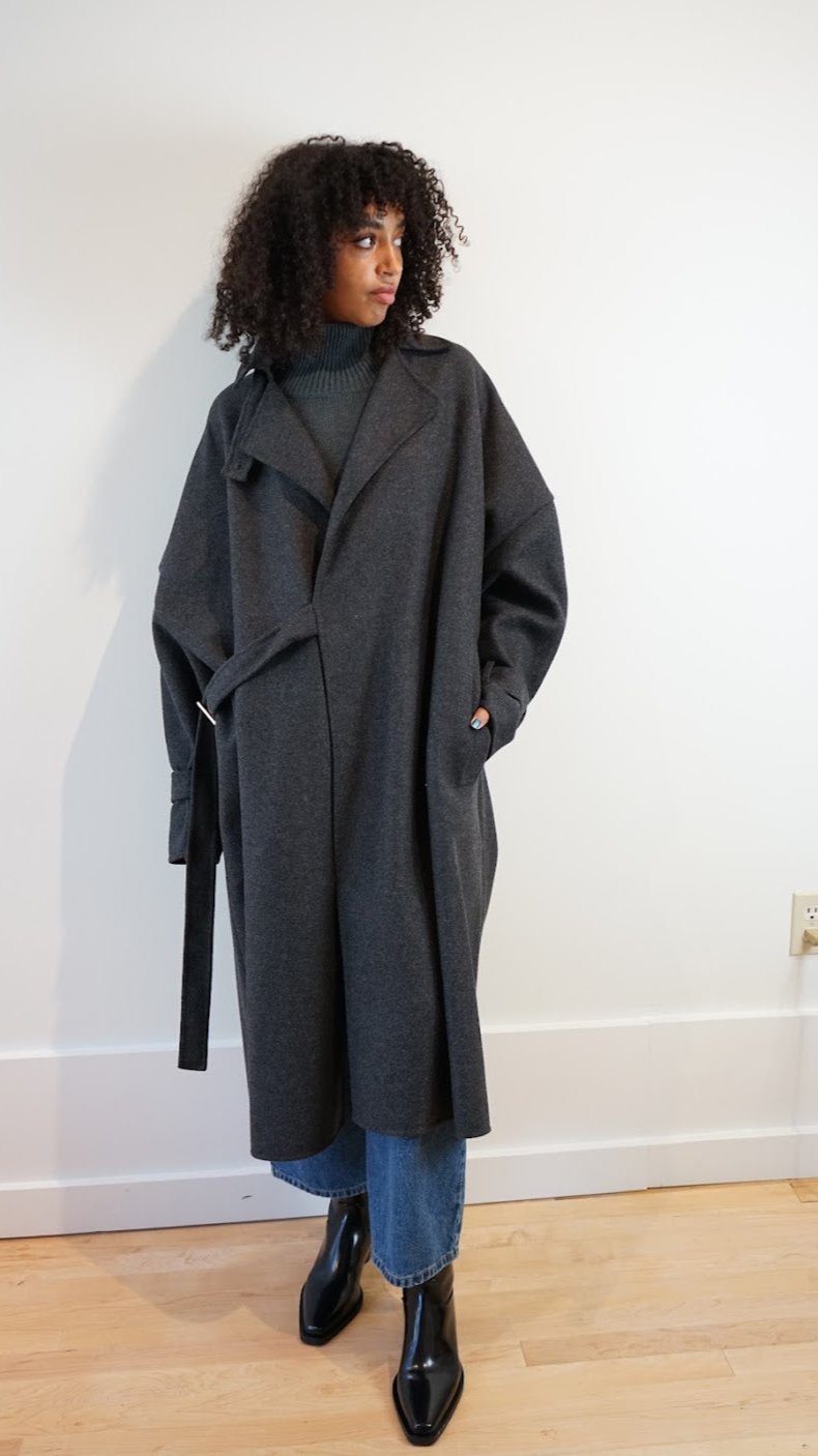 Plan C Midi Coat With Side Buckle