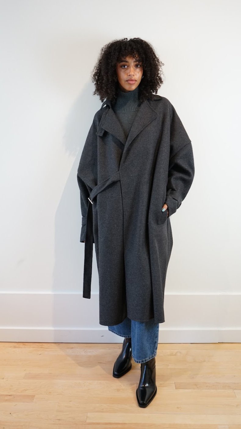 Plan C Midi Coat With Side Buckle