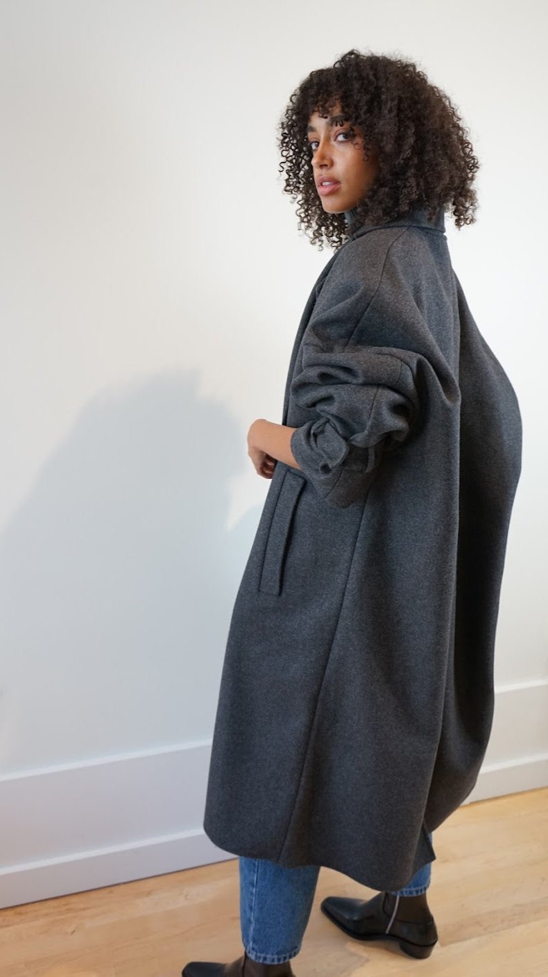 Plan C Midi Coat With Side Buckle