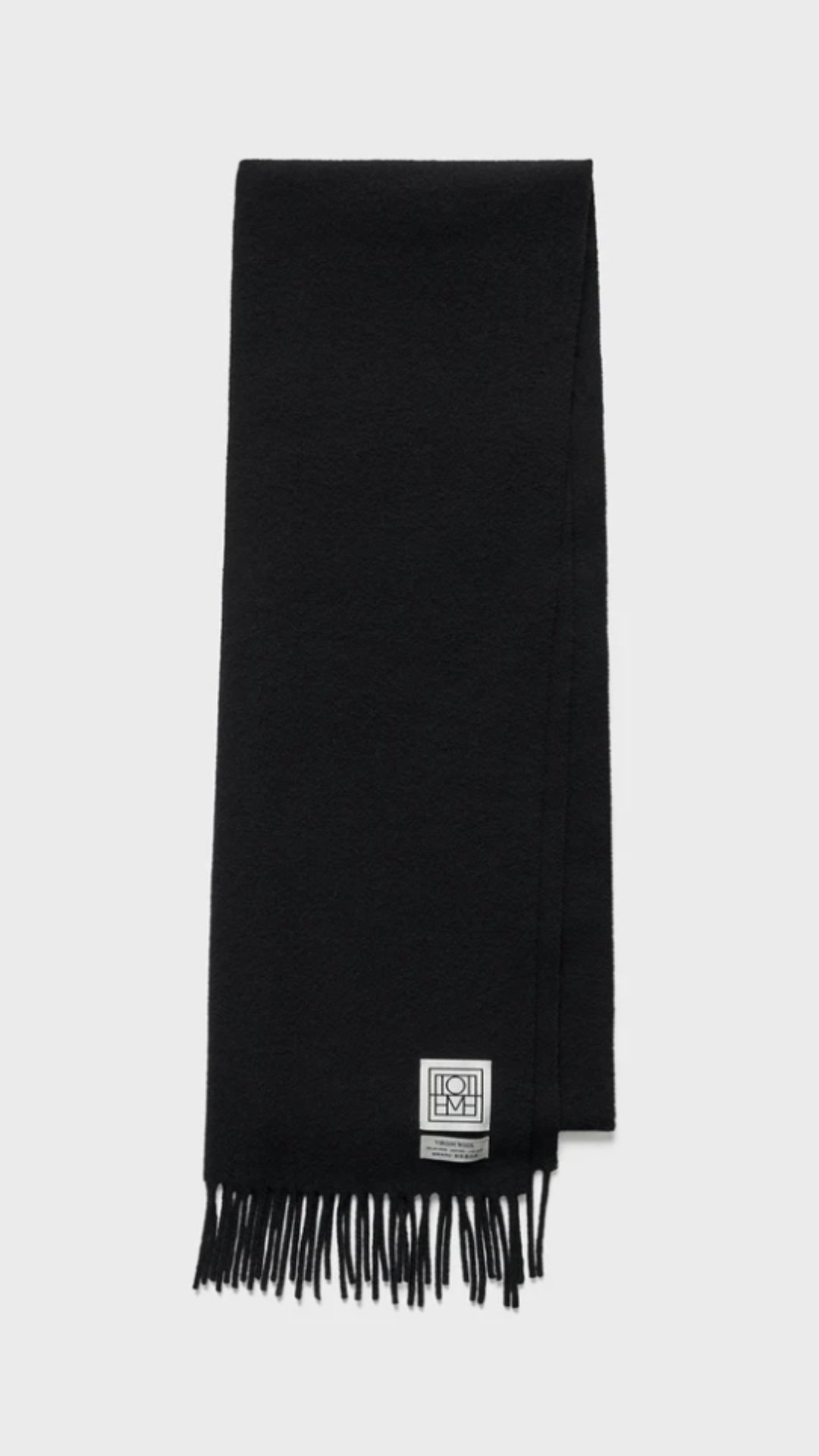 Toteme Black Classic Wool Scarf