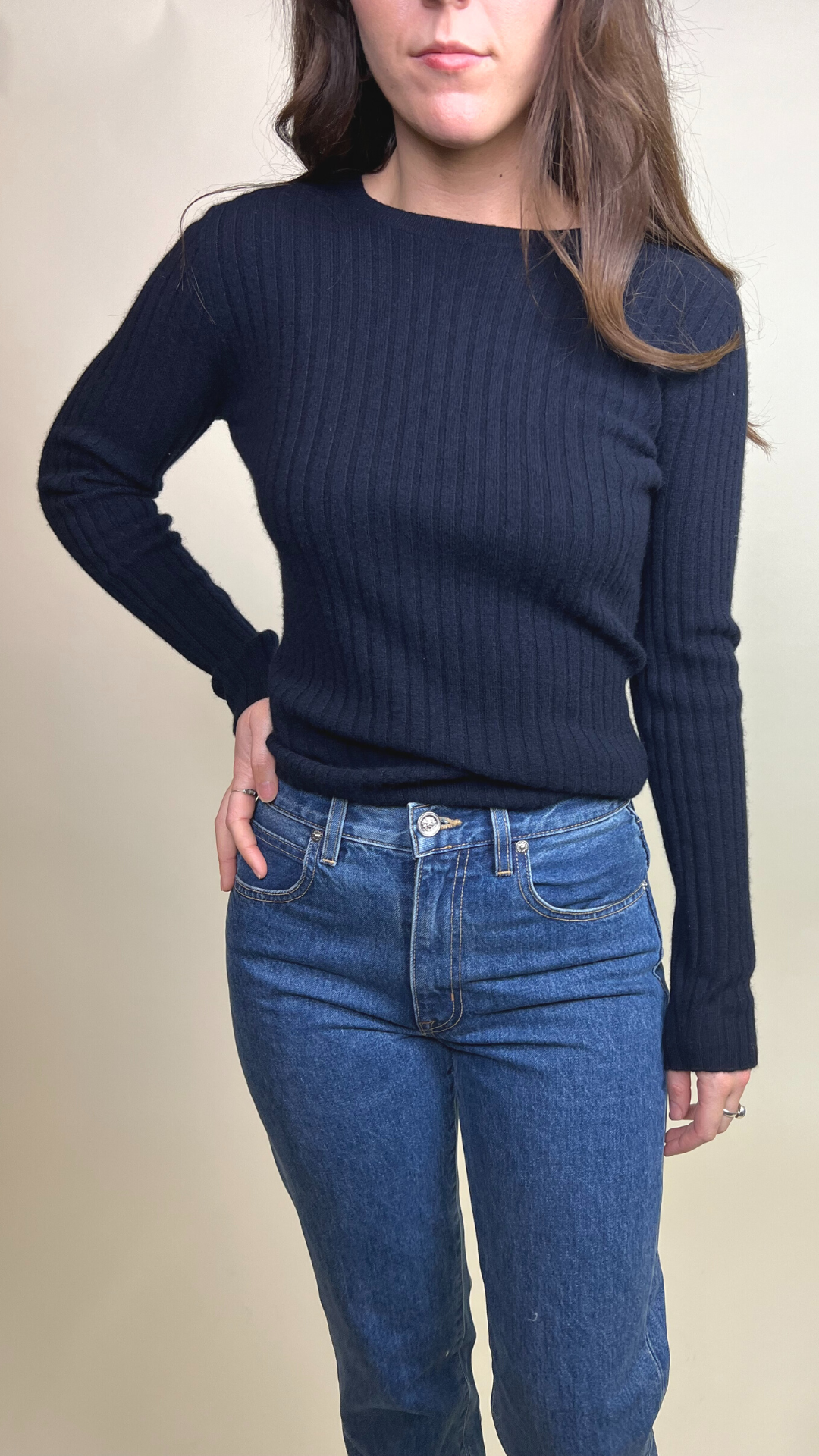 Allude Crewneck Fitted Sweater